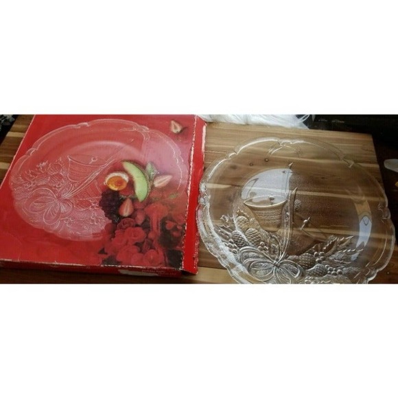 Makasa Crystal Holiday Bells Platter 14.75" RC197/516 Christmas Hostess Dish. - Picture 10 of 12